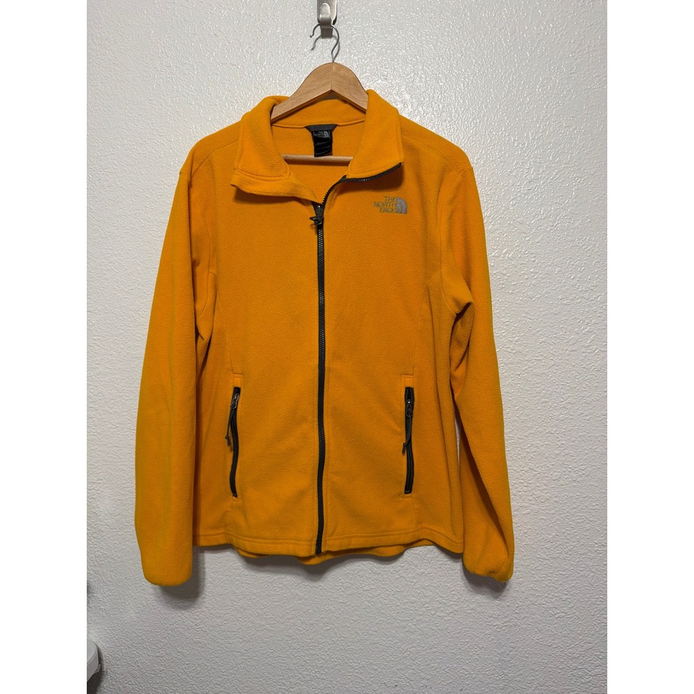 The North Face TKA 100 Glacier Full Zip Fleece Jacket Mens Large Orange Mock Nec
